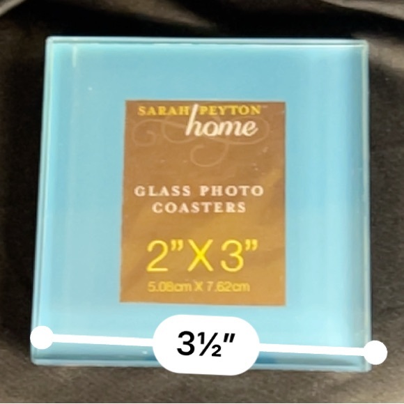 VTG Sarah Payton 2010 4 Colorful Solid Glass Photo Coasters w/Black Wood Holder - Picture 11 of 12